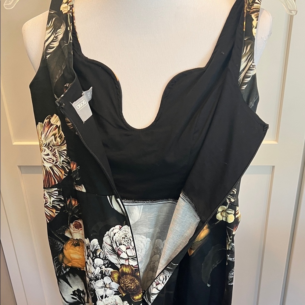 ASOS Moody Floral Sleeveless Pencil Midi Dress - Size 4 - EUC - Picture 7 of 8